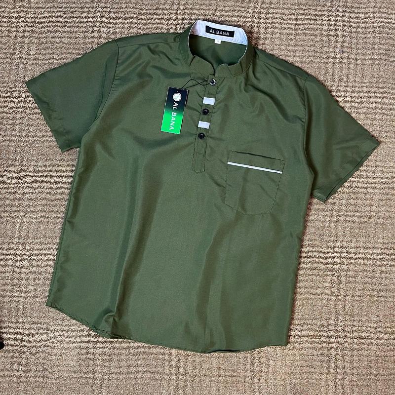 Koko anak laki laki lengan pendek motif dada polos usia 8-15 tahun koko kurta terlaris kekinian Muslim Baju Katun 2