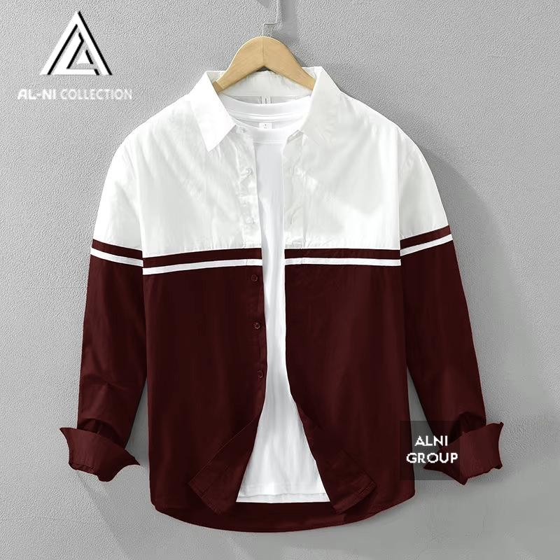 Alni Collection - Atasan Pria Lengan Panjang Kemeja Kekinian Elegant 2