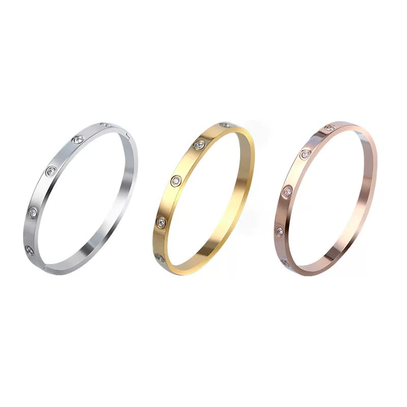 Gelang Bangle Nagita Mewah Fashion Wanita Kekinian Titanium Anti Karat dan Anti Luntur Emas Bracelets