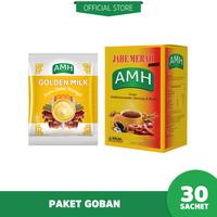 Gambar paket GOBAN ( 10 Sachet Golden Milk + 20 Sachet Jahe Merah Herbal ) dari AMH Official Shop Kota Administrasi Jakarta Barat 1 Tokopedia