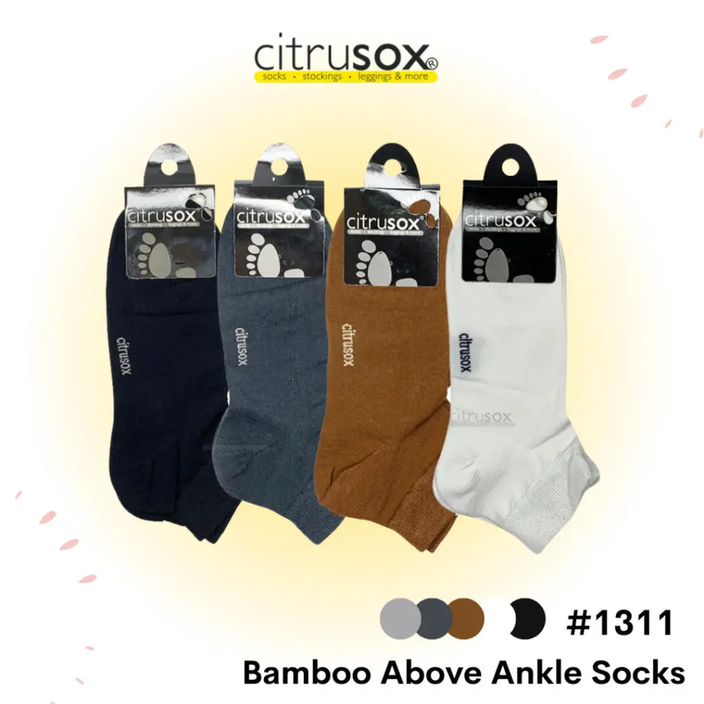 CITRUSOX Soft Silky Feel Bamboo Anti-Bacterial eliminate Odours Above Ankle Socks (25-28 cm fits EU 41-45) #1311