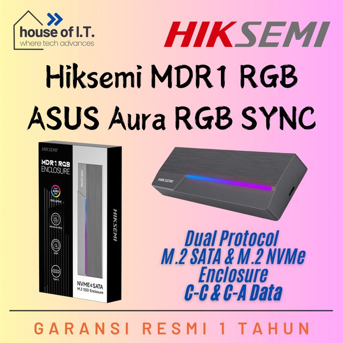 Gambar Ssd Hiksemi MDR1 RGB SSD Enclosure M.2 NVMe PCIe External Case USB-C - RGB AURA SYNC Enclosure dari House Of IT Kota Administrasi Jakarta Pusat Tokopedia