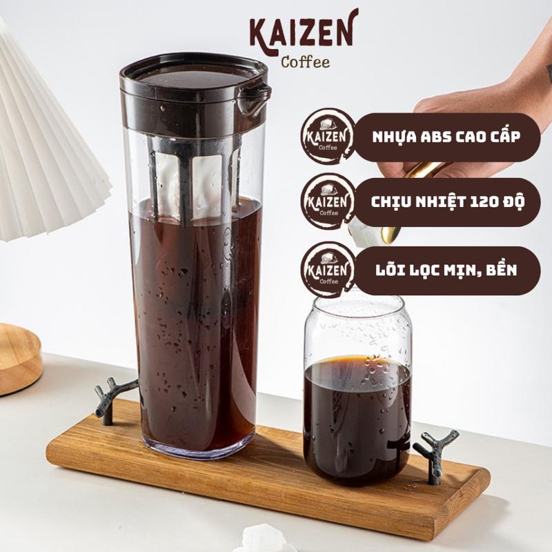 Bình Pha Cafe Cold Brew Nhựa Nguyên Sinh ABS 1.1L – Dùng Cho Cà Phê Ủ Lạnh Trà Dễ Vệ Sinh Ngăn Lọc Tháo Rời