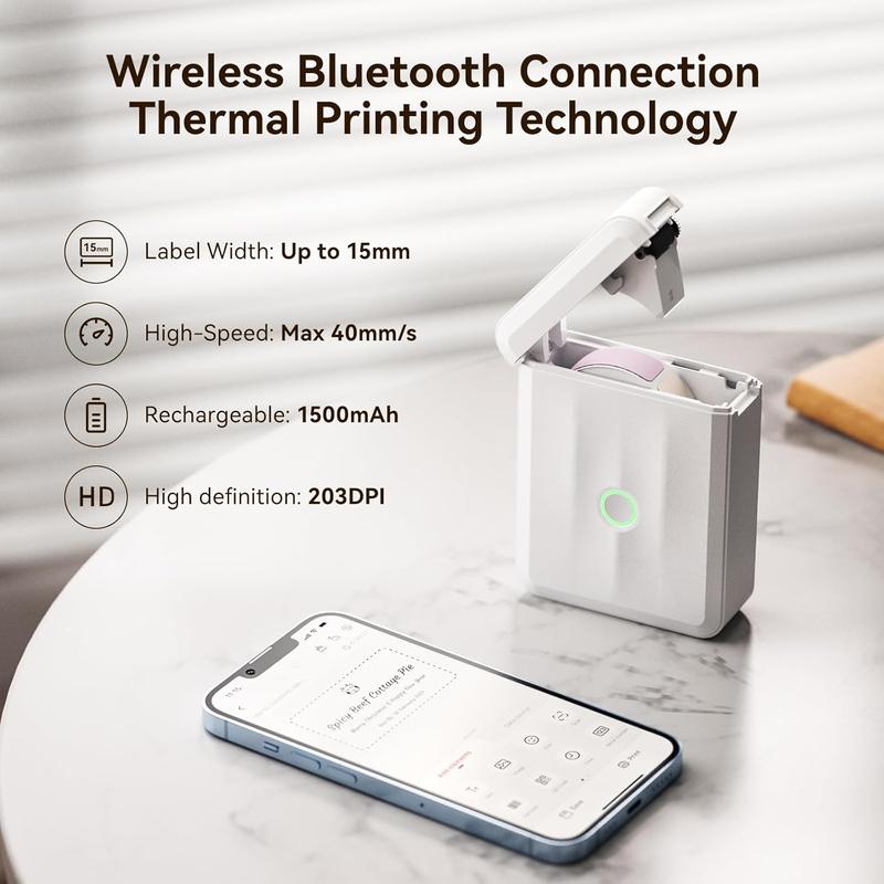 Product Introduction of NIIMBOT D110 Upgraded Version Mini Label Maker Machine with Tape, Portable Bluetooth Thermal Printer, Sticker Labeler with Multiple Templates for Office Organization Home Kitchen School 7