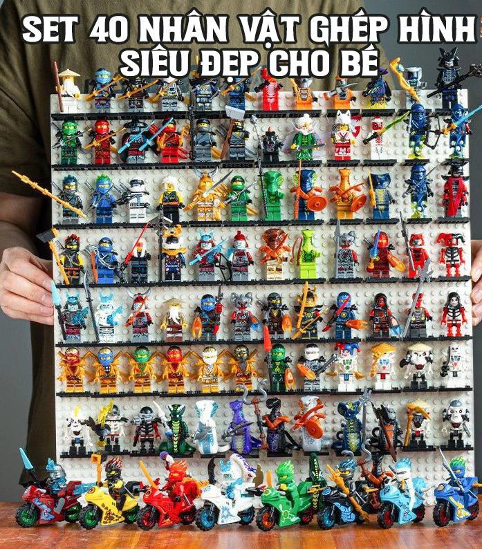 Combo 20 - 40 Mô Hình Nhân Vật Lắp Ráp Toy Tặng 2 Bảng Xếp Hình Chất Liệu Nhựa ABS Cao Cấp Kích Thước 6cm Cho Trẻ Học Và Chơi