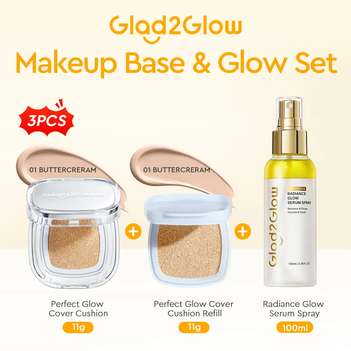 Cushion+Cushion Refill 01 Buttercream