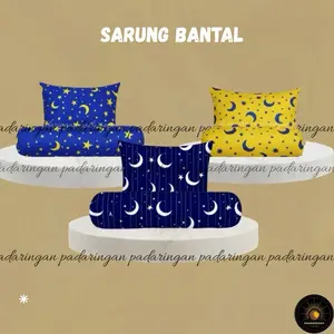 Sarung bantal guling motif BULAN BINTANG BIRU DAN KUNING sarung bantal tidur sarung bantal set sarung guling sarung bantal dan guling webbing zig zag