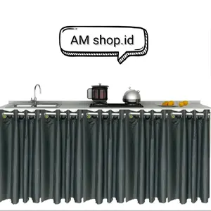 ( FullSet ) Gorden kolong Smokring Bahan Waterproof / Anti Air Sudah termasuk Tiang Fleksibel Tinggal Pasang