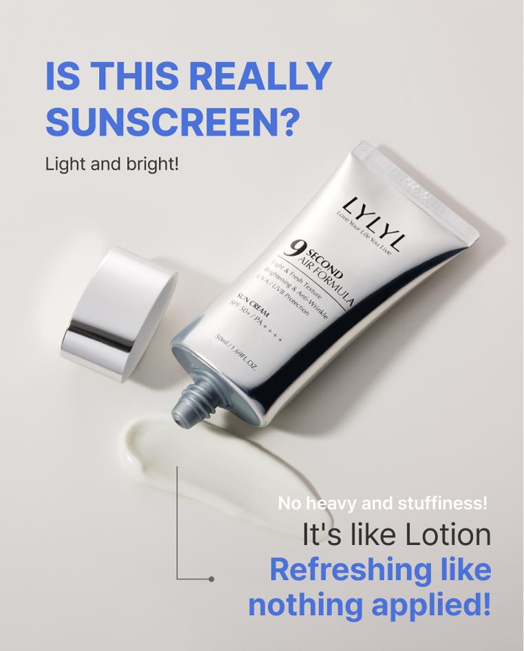 Product Introduction of [LYLYL] 9 Second Air Formula Sunscreen (50ml/10ml) Sun Protection 9