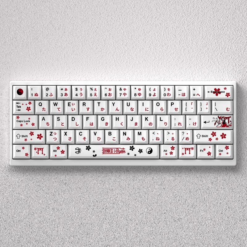Vanso Reimu Hakurei Keycaps – Cherry Profile PBT Material, Five-Side…