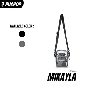PUSHOP Tas Selempang Pria Wanita MIKAYLA - Mini Slingbag Transparan Cowok Cewek Casual Mini Sling bag Polos FREE Pouch Unisex Casual Mika