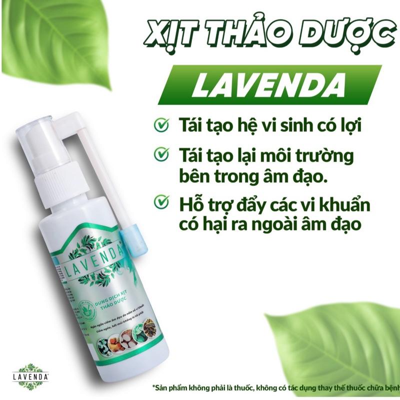  LAVENDA Dung dịch xịt thảo dược hỗ trợ làm sạch vùng kín giảm khí hư huyết trắng nấm ngứa mùi hôi với thành phần thiên nhiên gồm trầu không nghệ vàng hoàng bá 