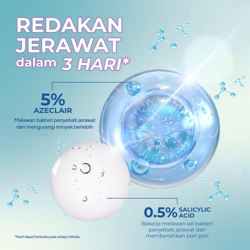 WARDAH 5% Azeclair + Salicylic Acid serum Acnederm Acne Care 15 ml - Serum dengan Tea Tree Oil - Serum Jerawat dan Mencerahkan Kulit - Menyamarkan Noda Bekas, Mengurangi Minyak Berlebih - Skincare 1