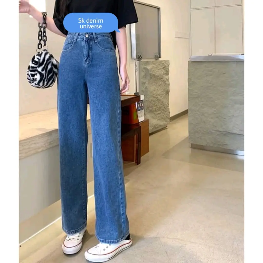 Korean style long palazzo wanita premium quality ready stock size 26-36 Jeans Denim