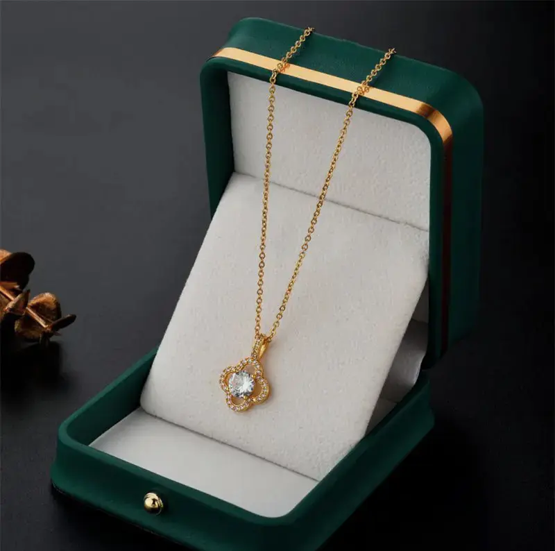 Vòng Cổ Cô Gái, Phong Cách Mới, Cỏ Ba Lá Giá Cả Phải Chăng, Sang Trọng, Được Làm Bằng Thép Titan, Không Phai Màu, Không Đen, Thích Hợp Làm Quà Tặng Cho Bạn Gái, Vợ, Mẹ Trang Sức Jewelry Women Chain Dây Chuyền 4