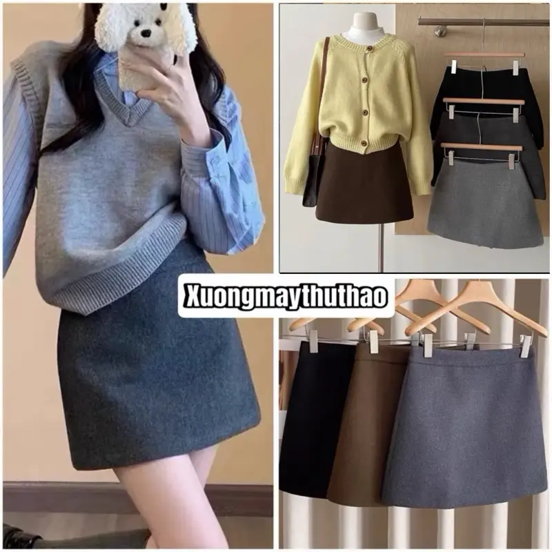 [M245] Chân Váy Vải  Ép Mịn Bassic Dáng Ngắn Phom A  Có Quần Bảo Hộ | BigBuy360 - bigbuy360.vn