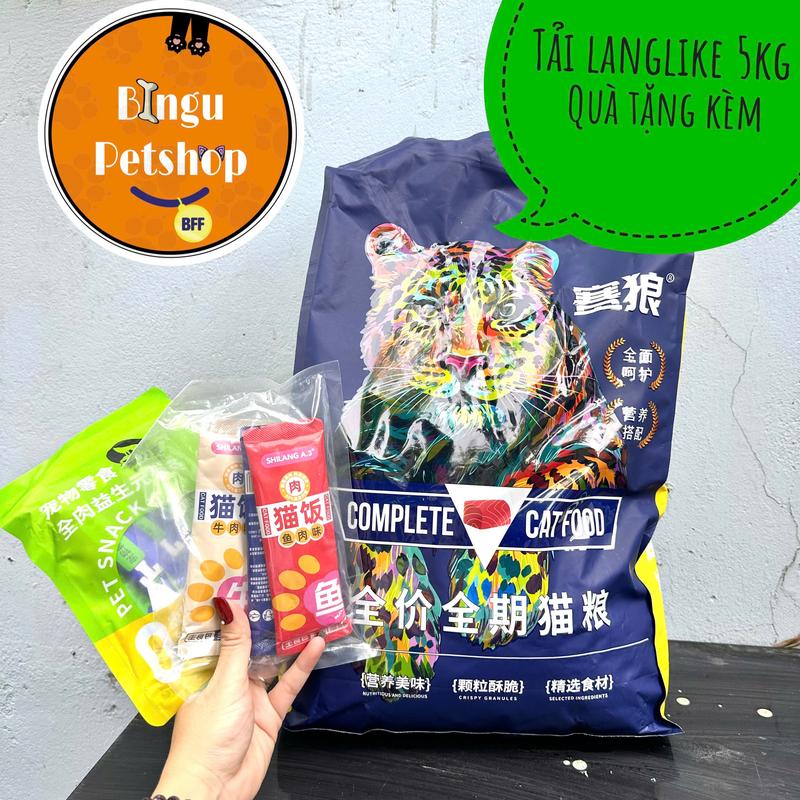 TẢI 5KG Hạt LangLike thức ăn cho mèo cao cấp không độn ngũ cốc cùng với thịt sấy