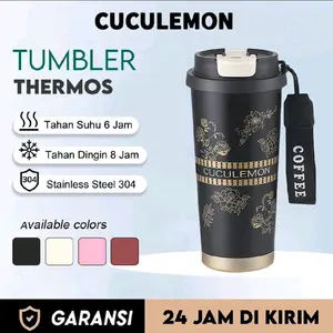 Cuculemon Termos Kopi Stainless Steel Tumbler Mug Vakum Tahan Panas Dingin Botol Minum Portabel 530ml