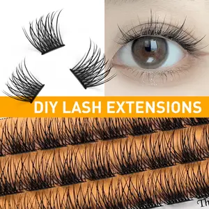 1 kotak 36 kelompok Bulumata Extension Tebal Lentik Mega cluster nesura Volume Eyelash Kacang Mata Palsu Lem lash lashes tanam bulu mata kenzie permanen Wanita Bulu Mata Palsu