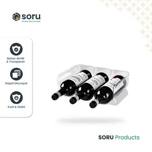 SORU - Rak Botol Minuman Susun Transparan Kulkas Dapur - Multilayer Stackable Bottle Organizer