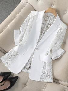 Chaqueta de traje estilo europeo y americano, diseño de moda con encaje patchwork, versátil y elegante, ropa para mujer