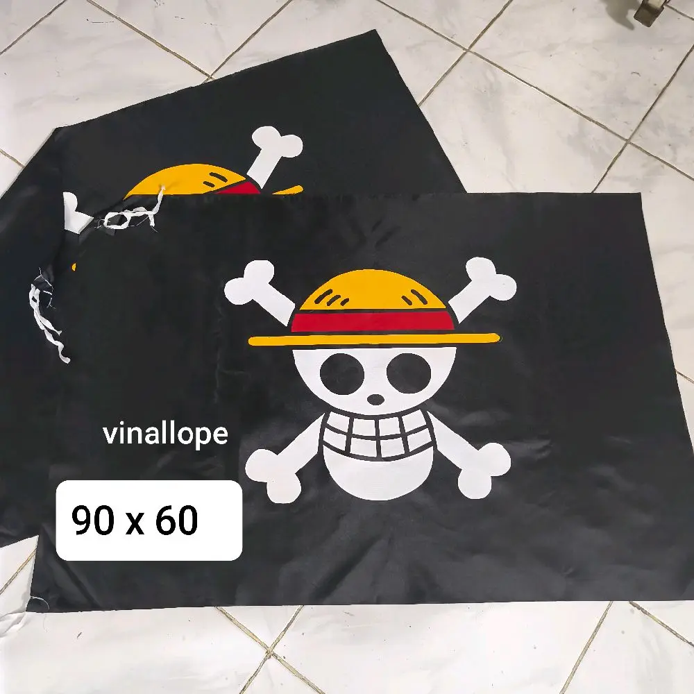 bendera one piece real asli 90 x 60  Luffy  printing poster luffy bener BENDERA ONE PIECE