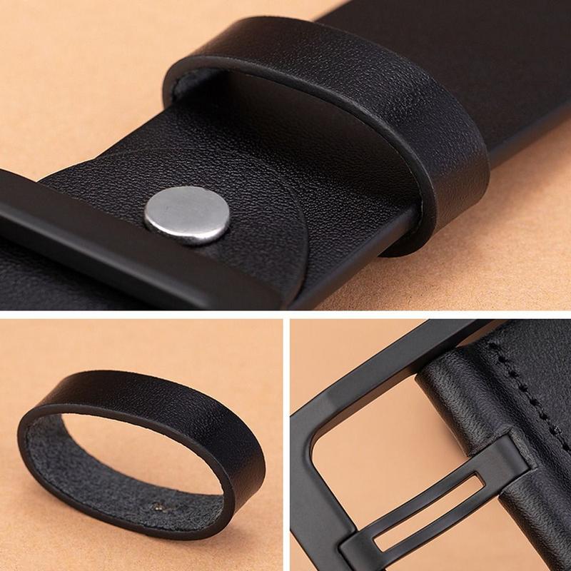 Product Introduction of Leather belt, casual style, business versatile luxury design, pin buckle belt, for men, retro leather belt, suitable for jeans, luxury brand business casual, vintage strap belt 4