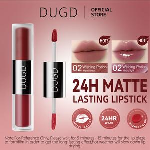 【Best Selling】DUGD 3 in 1 Liquid Lipstick Matte Gloss Lip Tint 24H Color Stay Smudge Proof Waterproof & Sweat Resistant Non Drying & Smooth Lipgloss Makeup