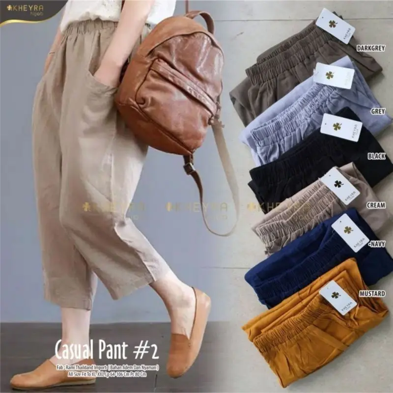 CELANA PANJANG WANITA SASHA CROP Basic