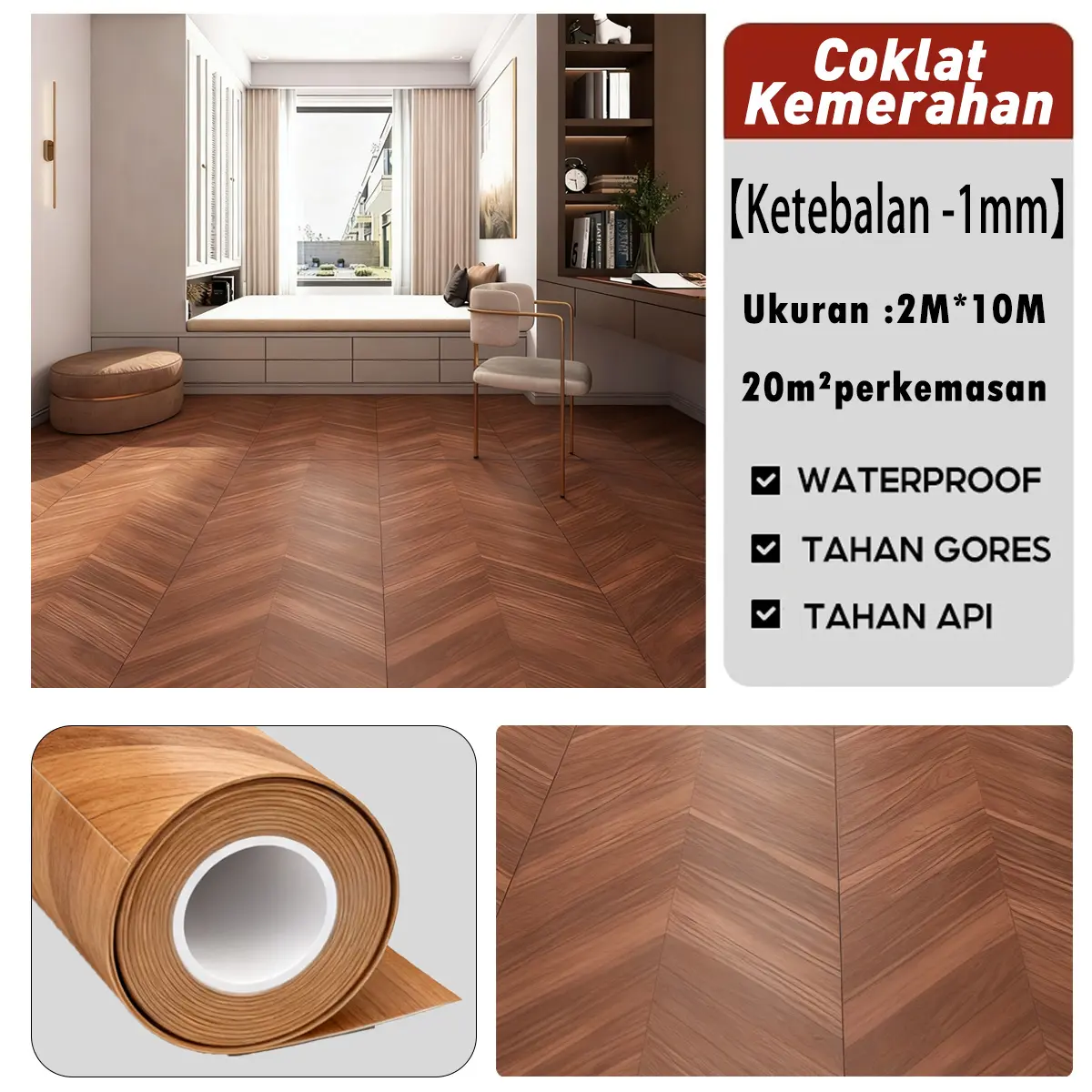 Coklat Kemerahan-2X10M【20M²】