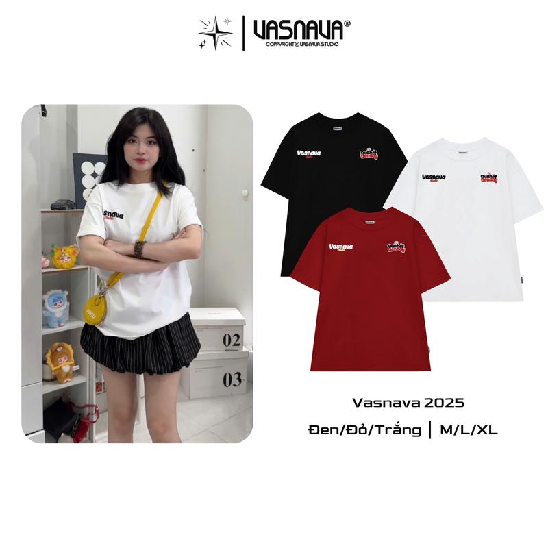 Áo Thun Unisex Tay Lỡ Oversize Cổ Tròn Vasnava 2025 - Cotton Nam Nữ Unisex Tay Lỡ Oversize Cổ Tròn Top Trend