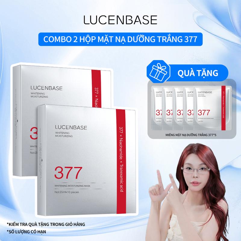 Độc quyền Hứa Ngân x Lucenbase 1 Hộp Tặng 2 Miếng 2 Hộp Tặng 5 Miếng 1 Hộp 10 Miếng Mặt Nạ Giấy Chăm Sóc Da Làm Sáng LUCENBASE 377 Nuôi Dưỡng Và Dưỡng Ẩm 25ml miếng