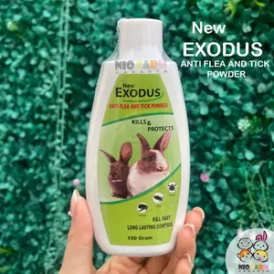 BEDAK KELINCI EXODUS / BEDAK MARMUT / RABBIT POWDER / BEDAK Anti Kutu dan Caplak / Bedak Anti Ketombe 100 gr