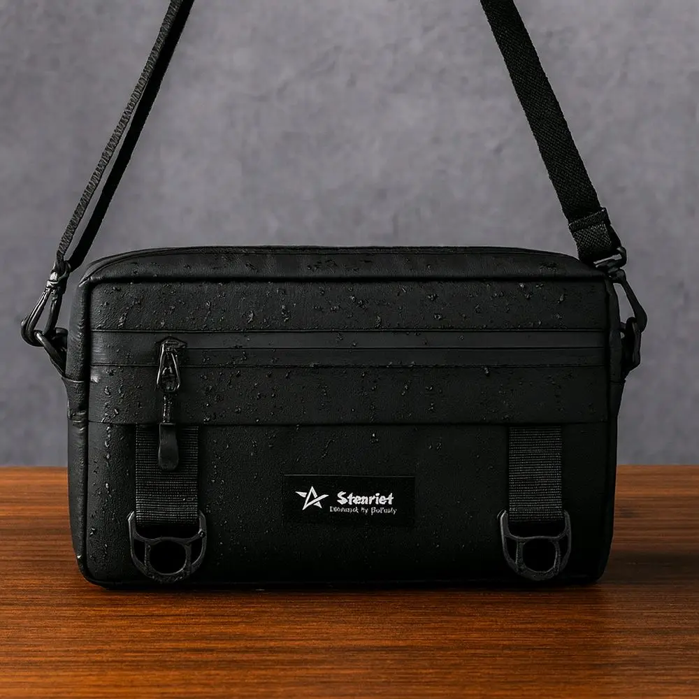 Tas Handbag Selempang Pria Hitam Slingbag Ring D