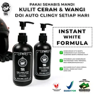 Thug Hand & Body Lotion for Men 200ml Niacinamide Vitamin E Aloe Mencerahkan dan Melembutkan Kulit & Wangi