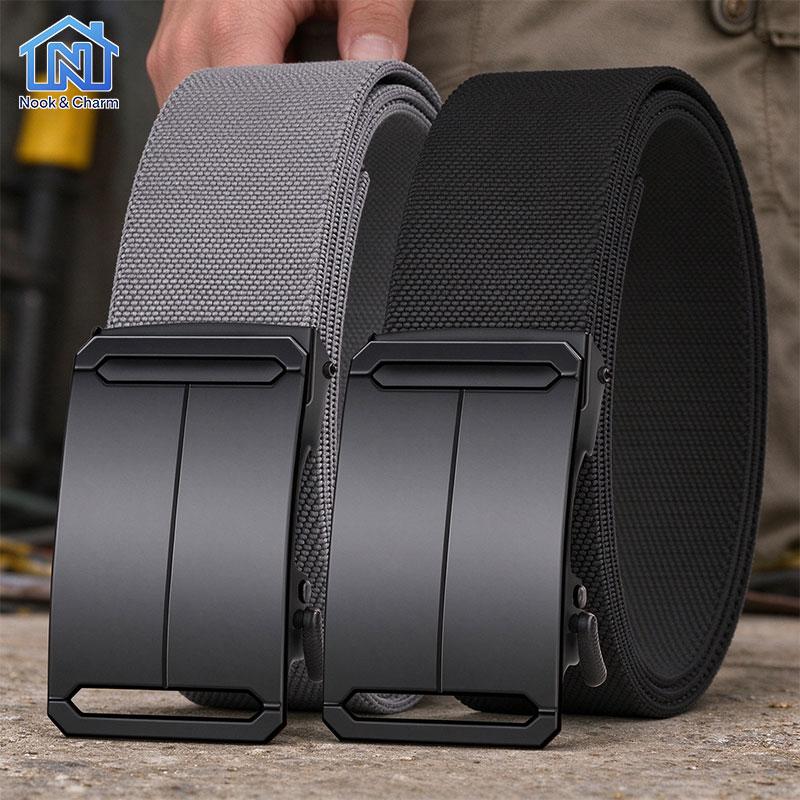 Dây Lưng Nam Tactical Khóa Tự Động Siêu Bền - Thắt Lưng Vải Canvas Dù Thể Thao Phong Cách Casual Dành Cho Nam