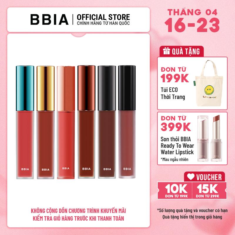 [BBIA] Đủ màu Son kem BBIA Last Velvet Lip Tint 5g Mỹ Phẩm Trang Điểm Nữ Women Cosmetic