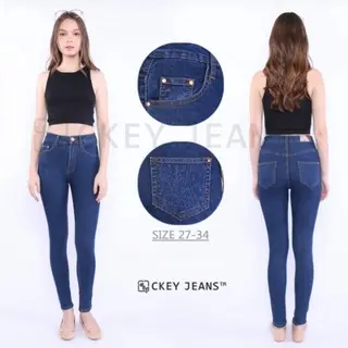 Celana Jeans Skinny High waist / Ckey Jeans Stretch Wanita