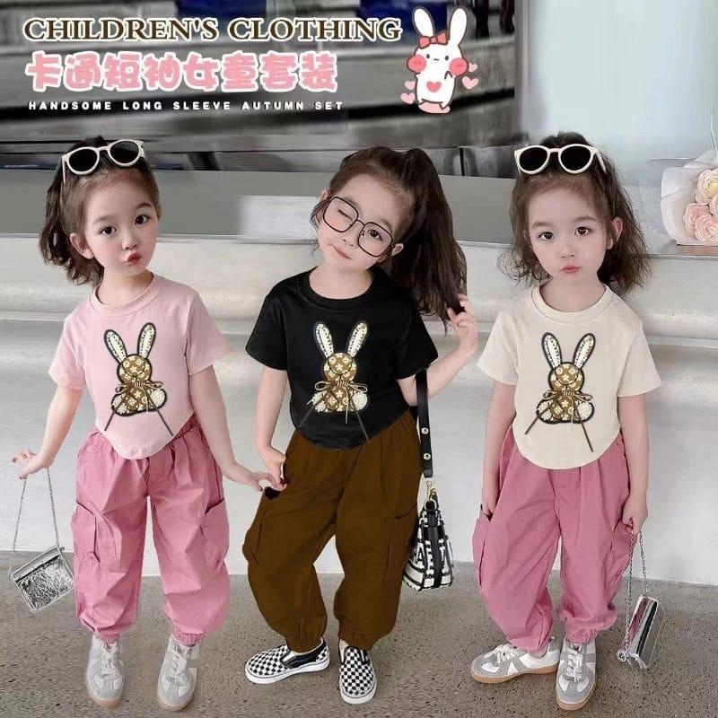 Setelan Anak Kaos Motif Panda Celana Cargo Panjang 1-6 Tahun Terbaru - Baju Anak Perempuan Kargo Panda - Fashion 4