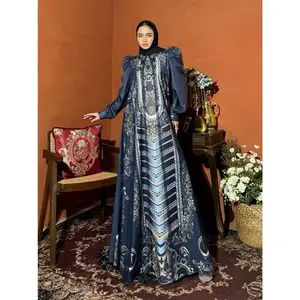 Ellyarsy - Regita Dress Material Lady Zr Mix Tule Pattern Exlusive By Elly Arsy Only Gamis (Tanpa Hijab)