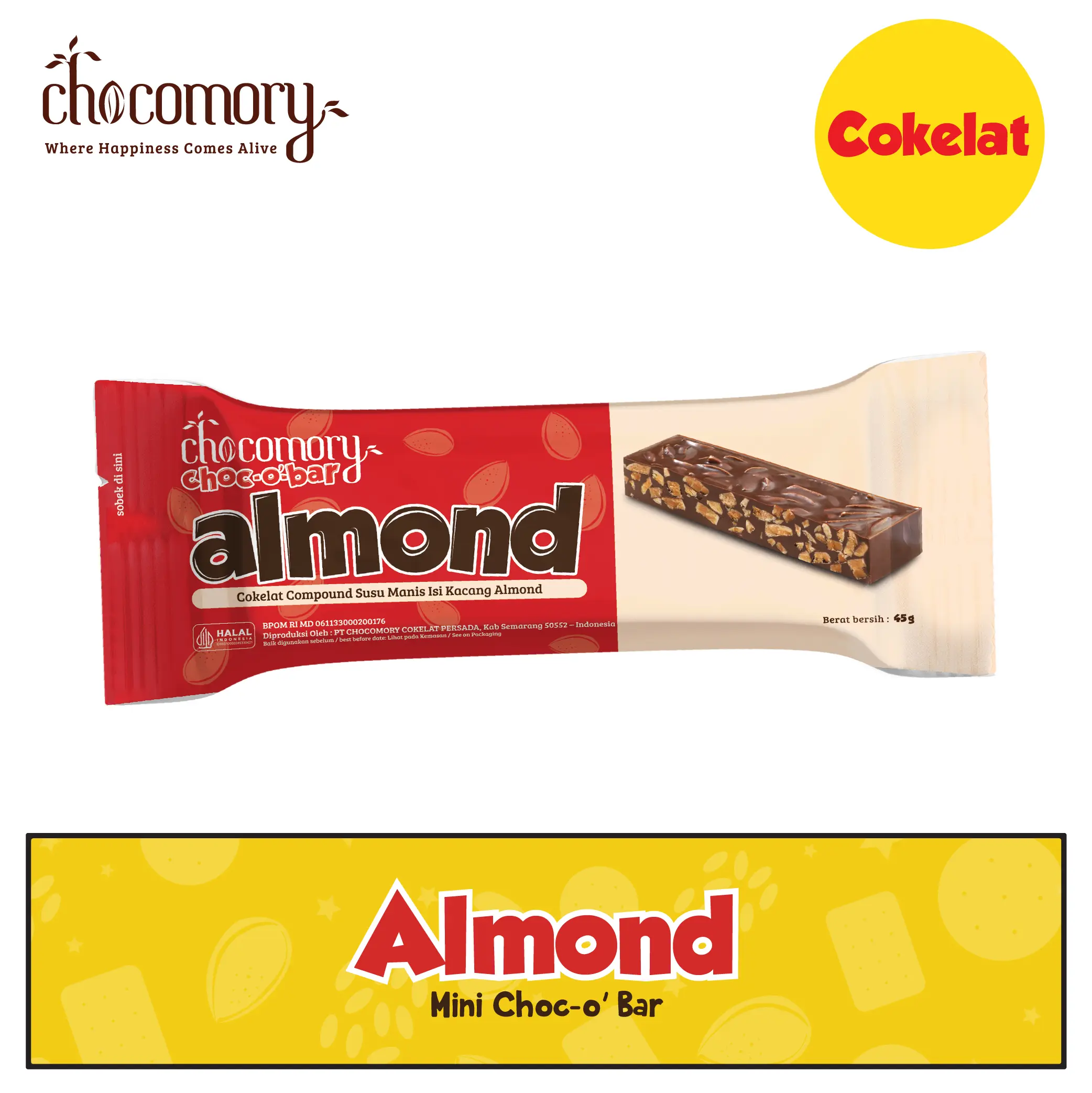 Chocomory Mini Choco Bar Almond 35g
