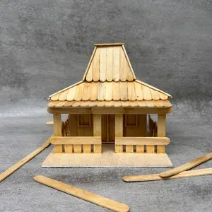 Miniatur Prakarya Rumah adat Joglo dari stik eskrim