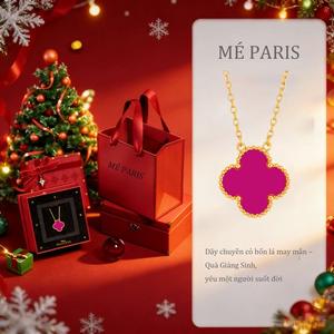 Dây Chuyền Cỏ Bốn Lá May Mắn 13mm - Nhẹ Sang Thời Trang Đơn Giản - Quà Giáng Sinh Cho Vợ Bạn Gái - Phụ Kiện Đẹp Ý Nghĩa