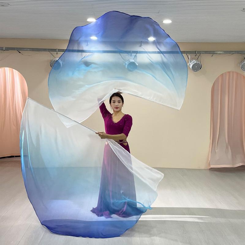 Product Introduction of 1 Pcs Worship Flags Womens Belly Dance Hand Scarf,Gradual Color Praise Flags,Adult Size 190 x 140 CM 14