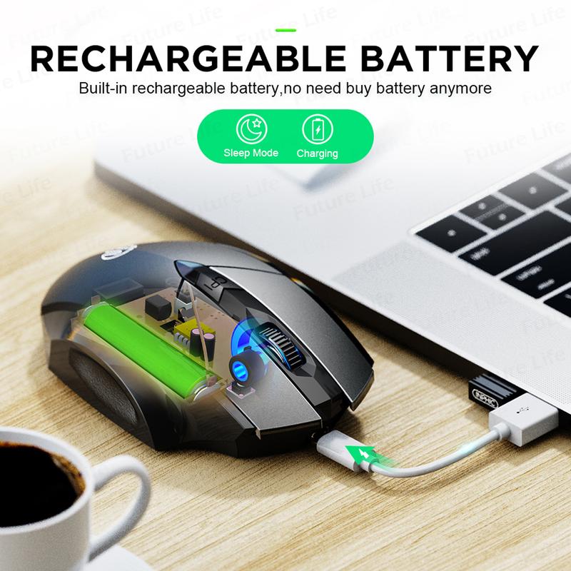INPHIC PM6 Mouse Wireless Bluetooth Rechargeable 2.4G Office Silent Mouse Support PC Laptop Tablet Mouse Gaming 2