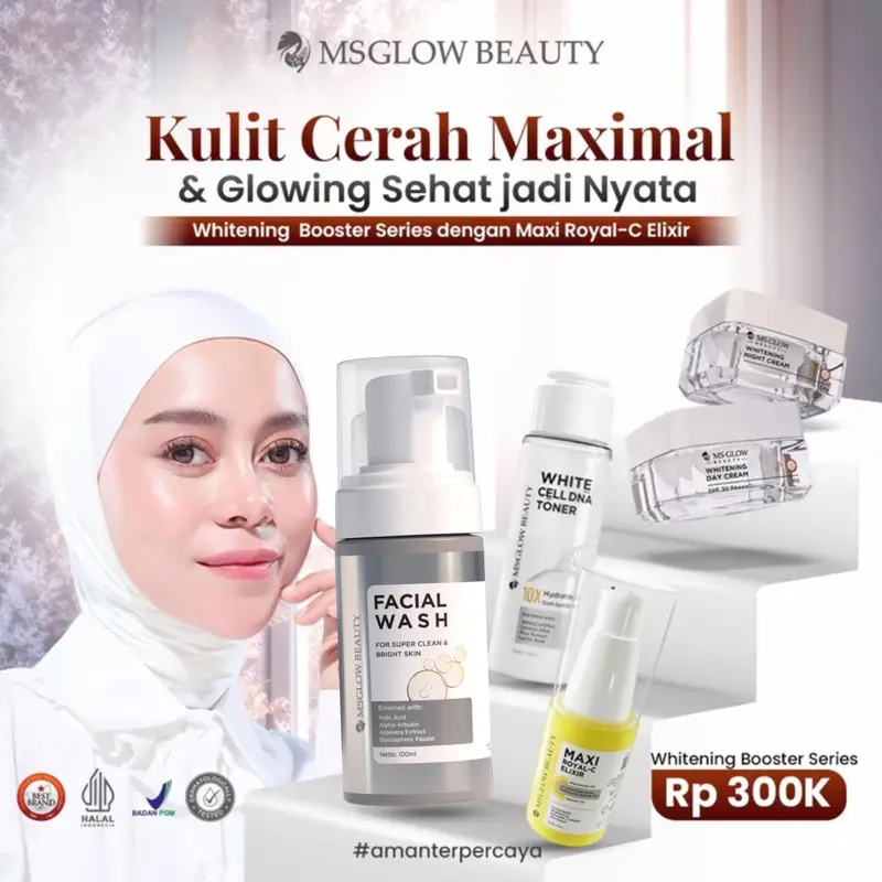 MS GLOW PAKET WAJAH  NEW PACKAGE BOOSTER SERIES - PAKET WAJAH NEW SERIES + ELIXIR 7