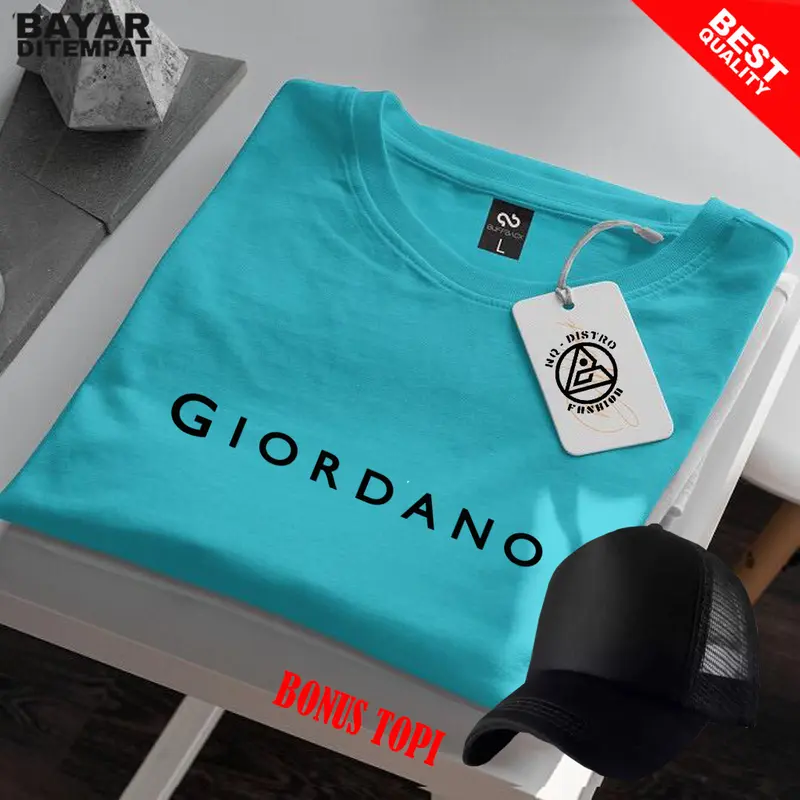 COD BONUS TOPI Baju Kaos GRDN text hitam /Baju Kaos Pria Lengan Pendek / TShirt Distro Cotton Combed 30s Premium 5
