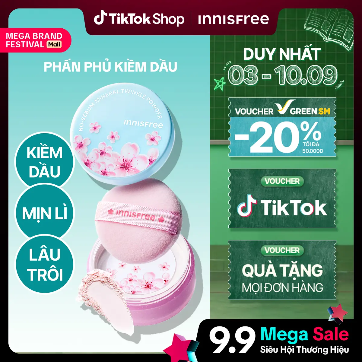 Phấn Phủ Dạng Bột innisfree No-Sebum Mineral Powder 5g