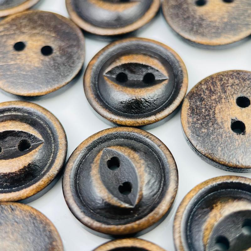 Product Introduction of Vintage Brown Wooden Shirt Buttons, Angel Eye, Tailor Textile Decoration and Sewing Pants Skirts, 12.5/15mm 10/20pcs 15