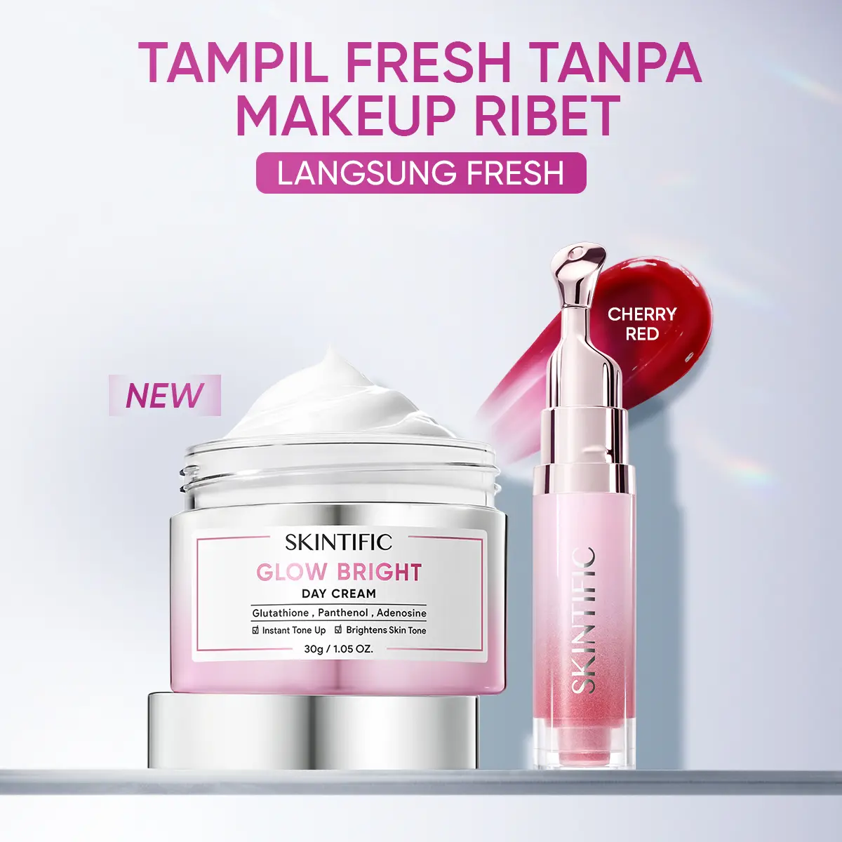 Tinted Lip Serum + Glow Bright Day Cream